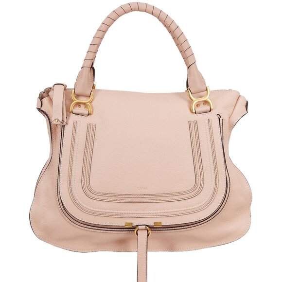 Chloe "Marcie" Medium Satchel Bag in Grained Leather - pink/nude/beige-colored - Picture 1 of 5